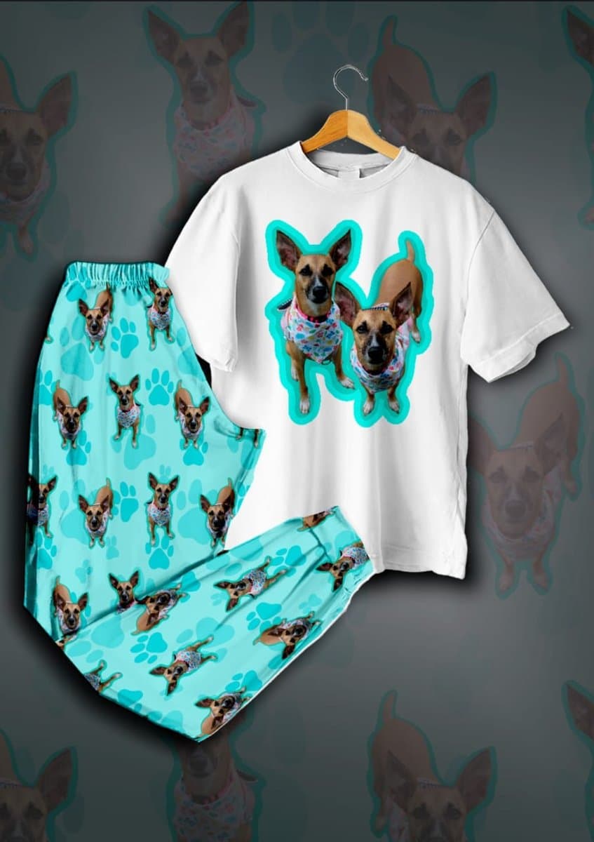 Pijama personalizada con foto de mascota, modelo 8
